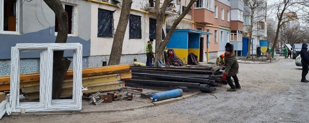 У Кропивницькому, в будинку, який постраждав від вибуху, проводять ремонтні роботи