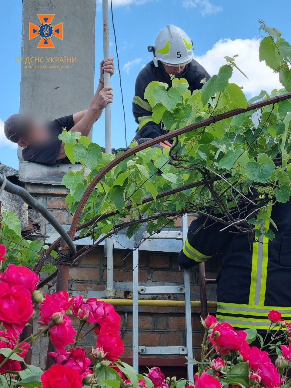 Кропивничанин застряг на даху власного будинку