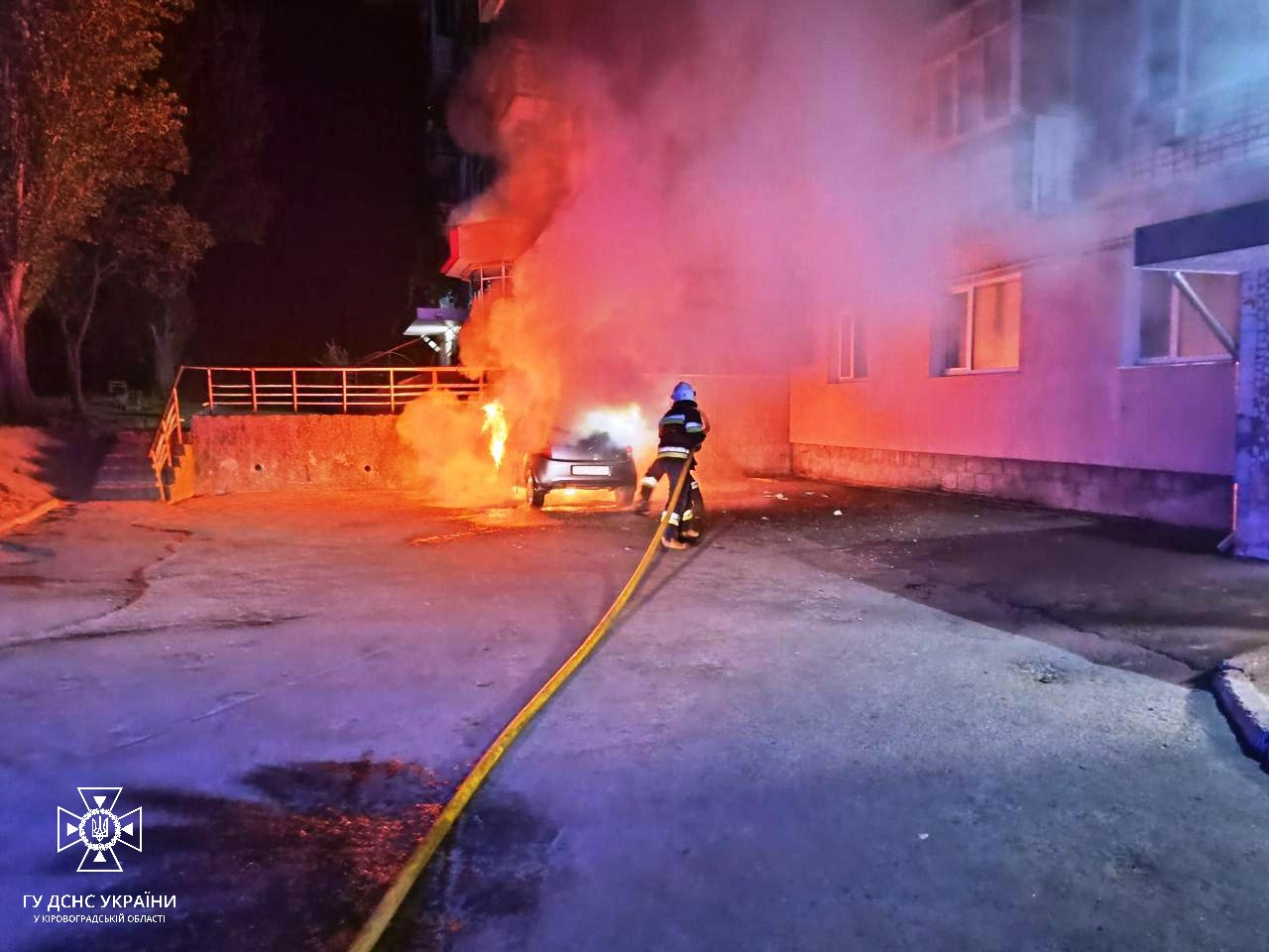 На Кіровоградщині загорівся автомобіль