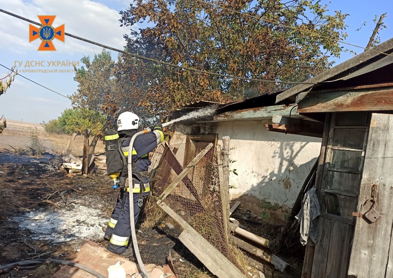 Житель Кiровоградщини отримав опiки нiг пiд час пожежi