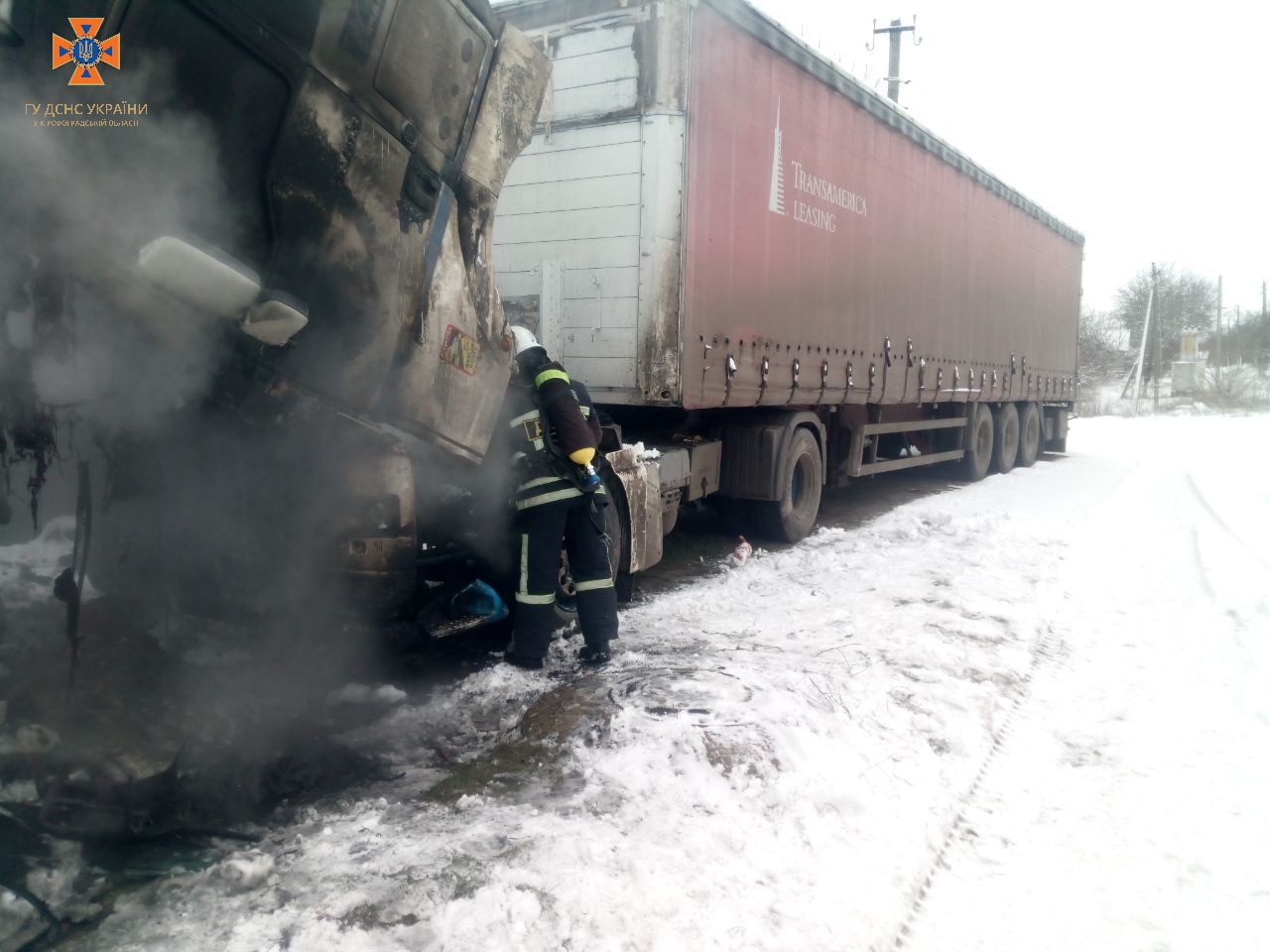 Через пожежу вантажiвки на Кiровоградщинi постраждав чоловiк