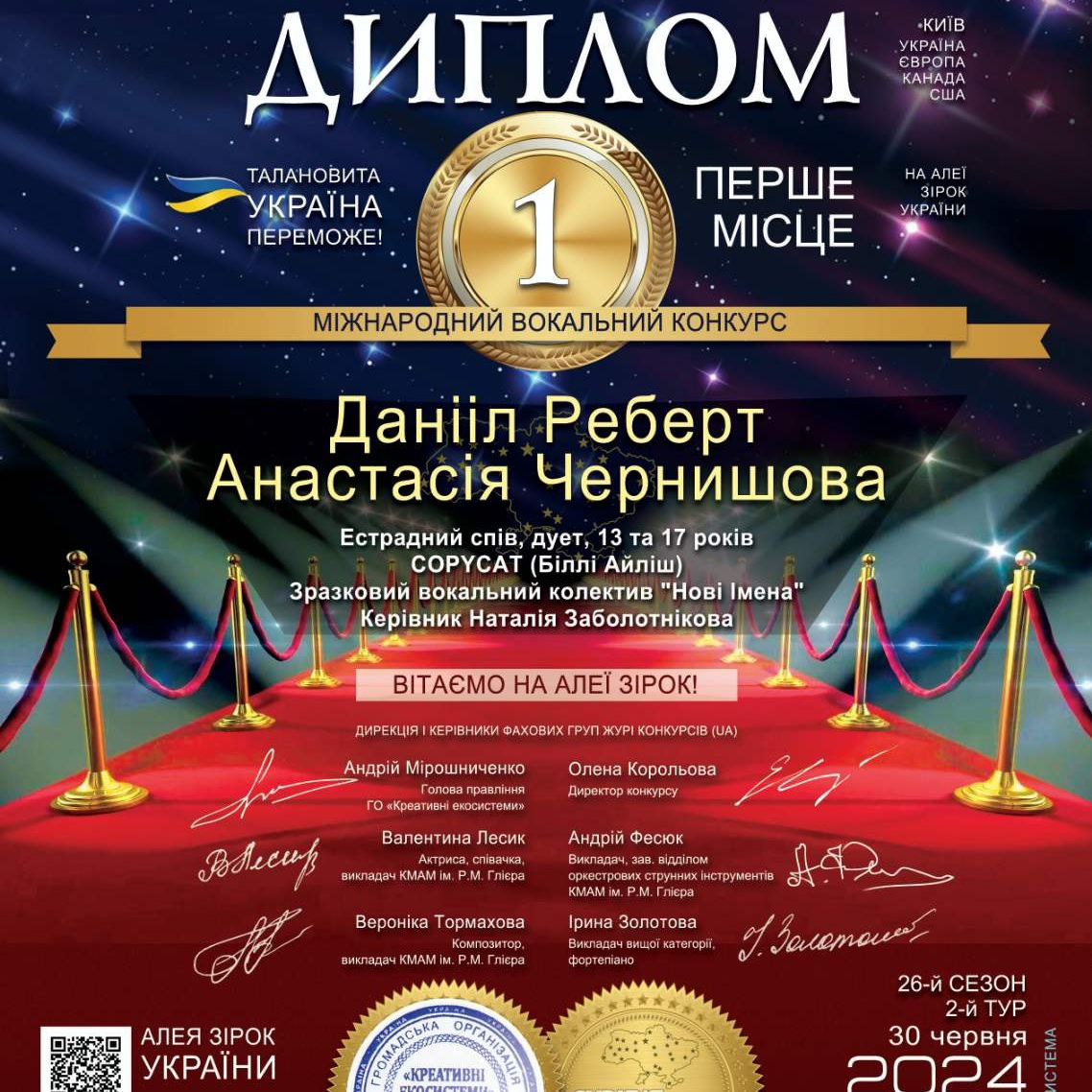 Вокалiсти з Кiровоградщини перемогли у престижному мiжнародному конкурсi