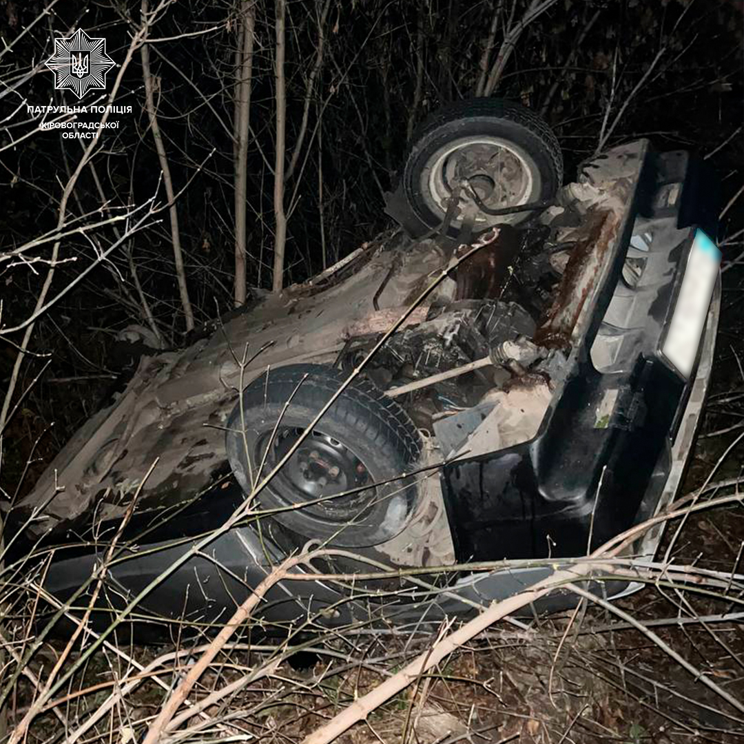 На Кіровоградщині п’яний водій не впорався з керуванням