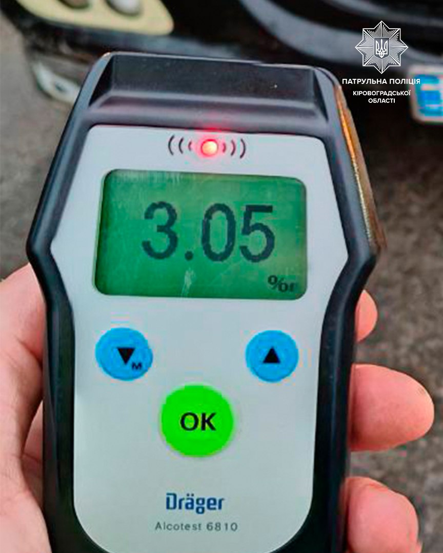 На Кіровоградщині зловили водія вантажівки напідпитку
