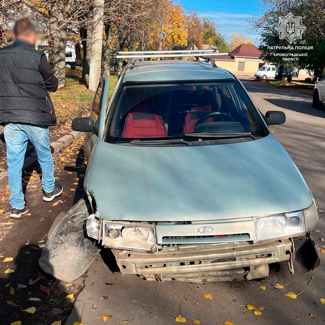 Нетверезий водій врізався у стовп у Кропивницькому