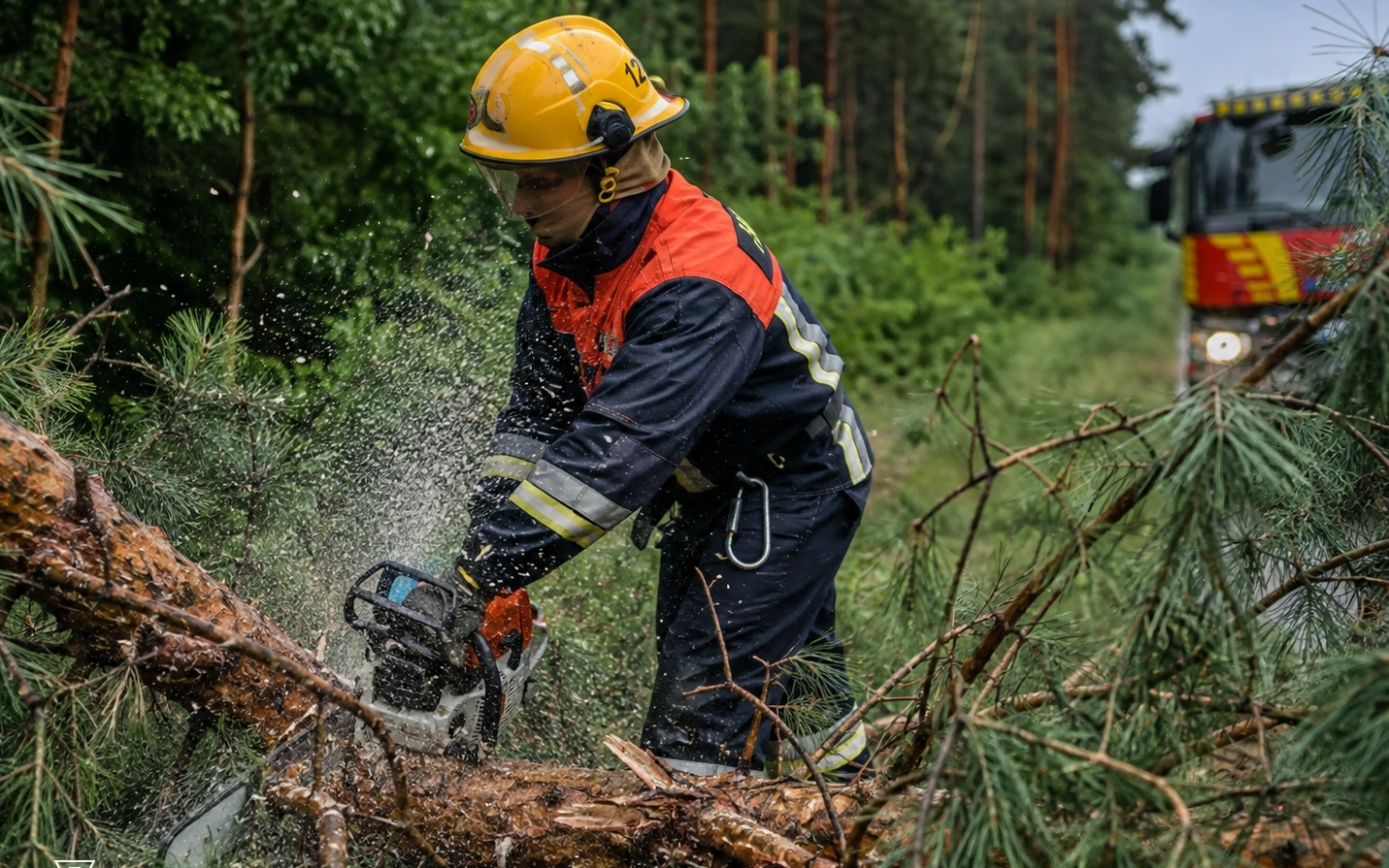 Негода на Кіровоградщині: рятувальники прибирають повалені дерева з доріг та автівок